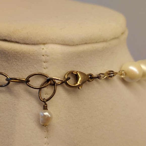 Giant graduated Pearl necklace and Bracelet .925 - Picture 9 of 9